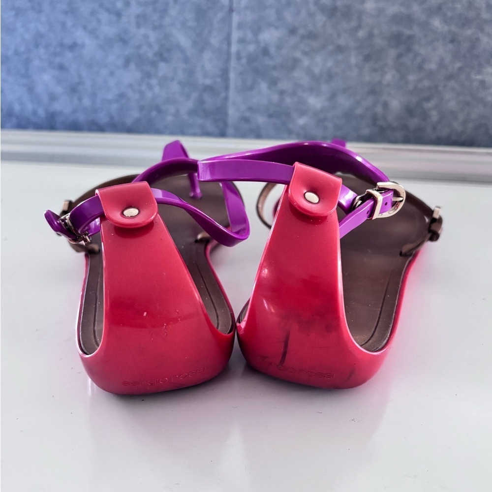 🌟🌟Sergio Rossi Multicolored Rubber Gladiator Sandals – Size 8.5🌟🌟 - Picture 8 of 11